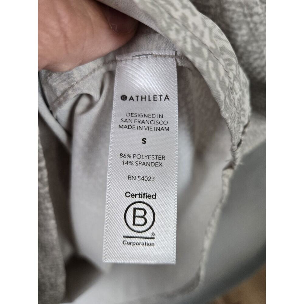 Athleta Long Sleeve Mini Lightweight Snake Print Zuma Shirt Dress Viper Gray S - Picture 4 of 8